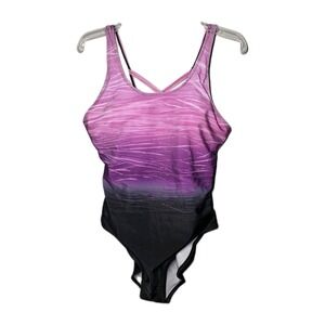Upopby Womans XLarge Pink Purple Swimsuit NWT Padded Bra One Piece